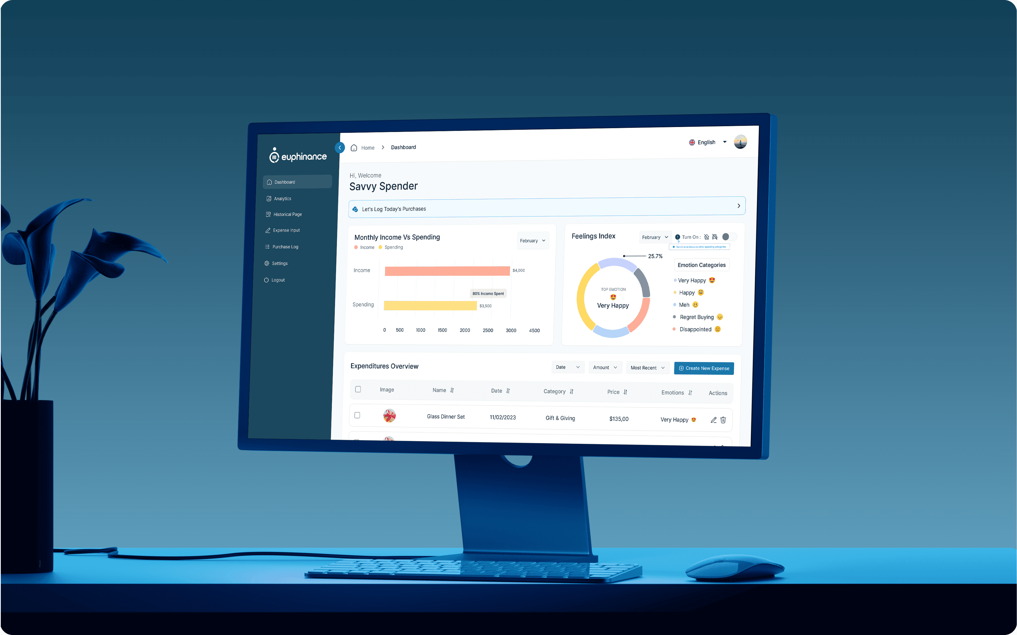 MySpend dashboard design