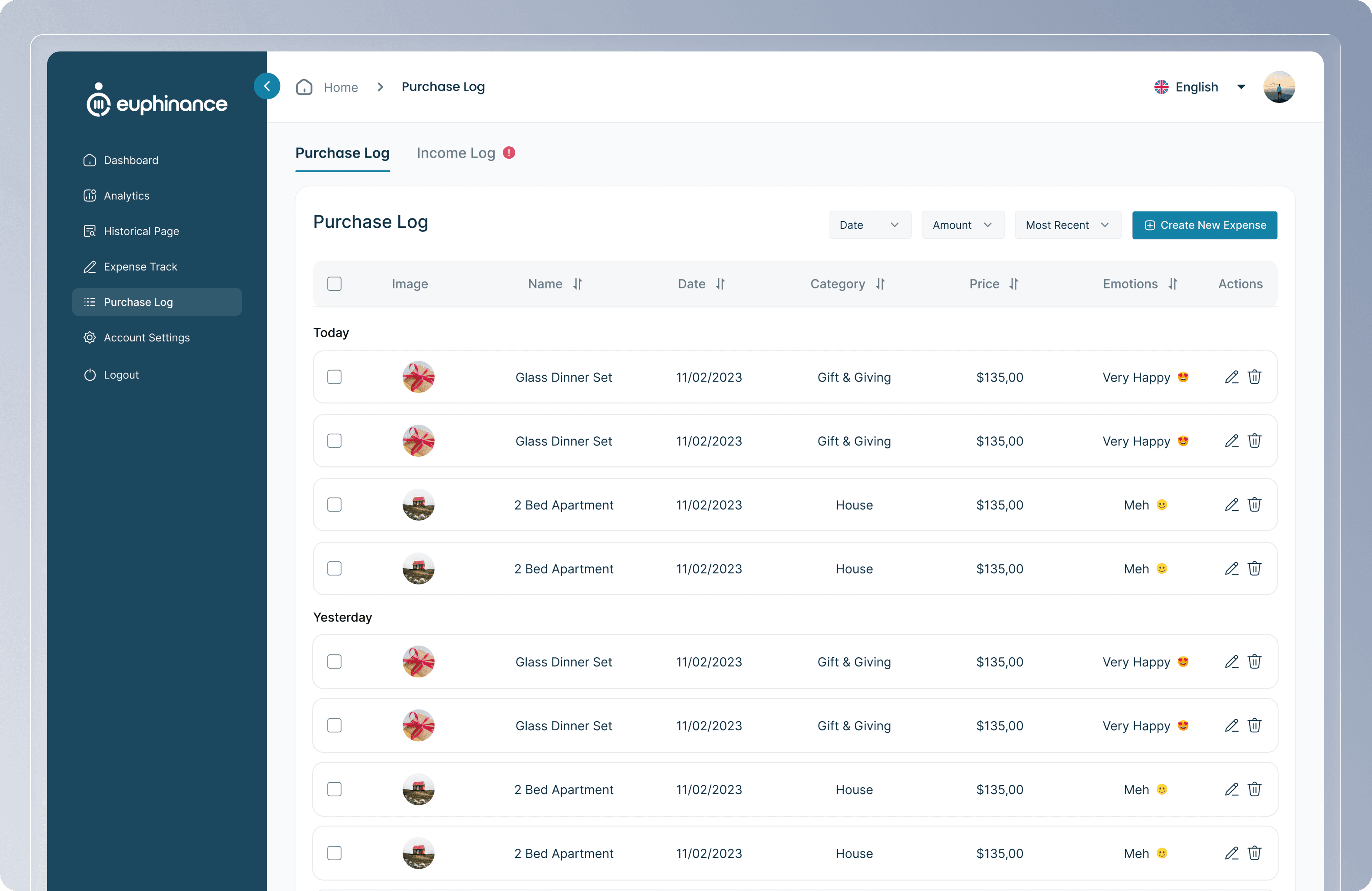 MySpend financial dashboard overview