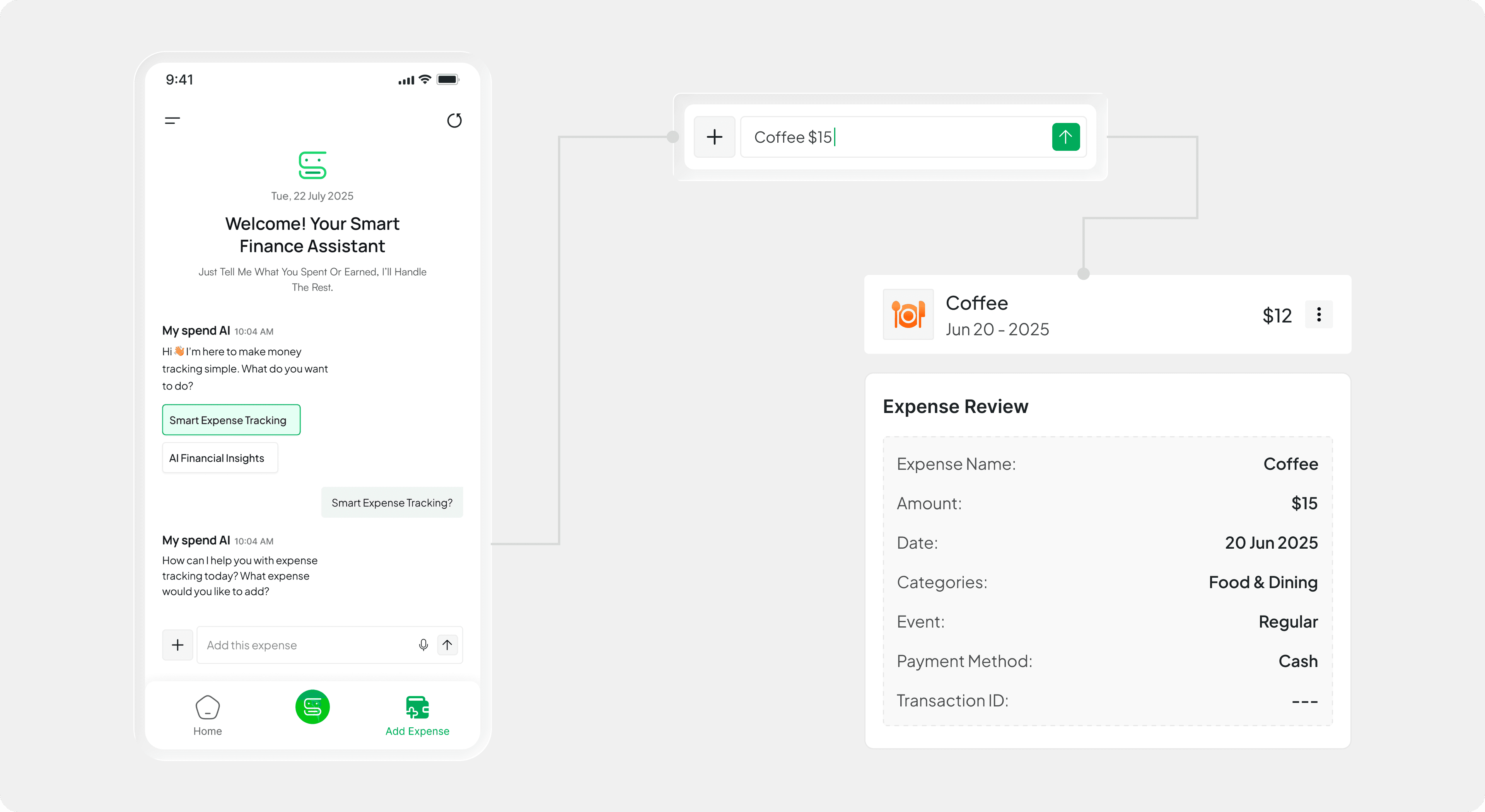 MySpend financial dashboard overview