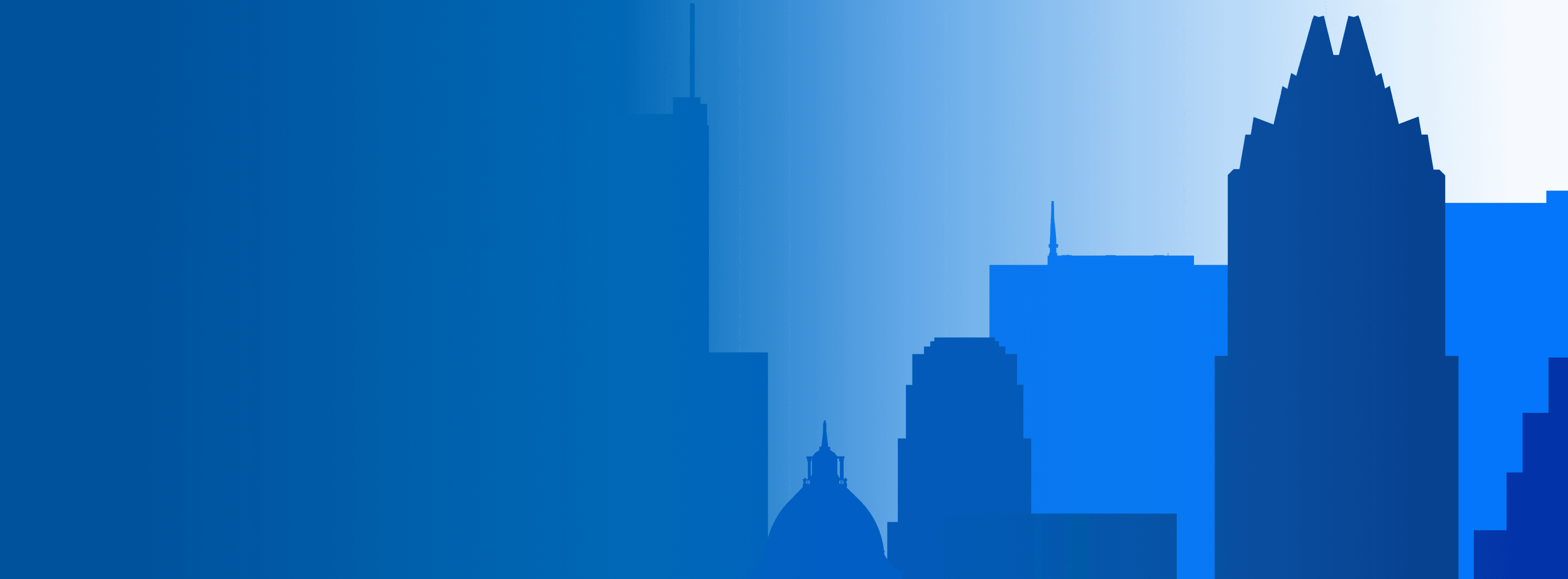 Austin city skyline background for web product development services