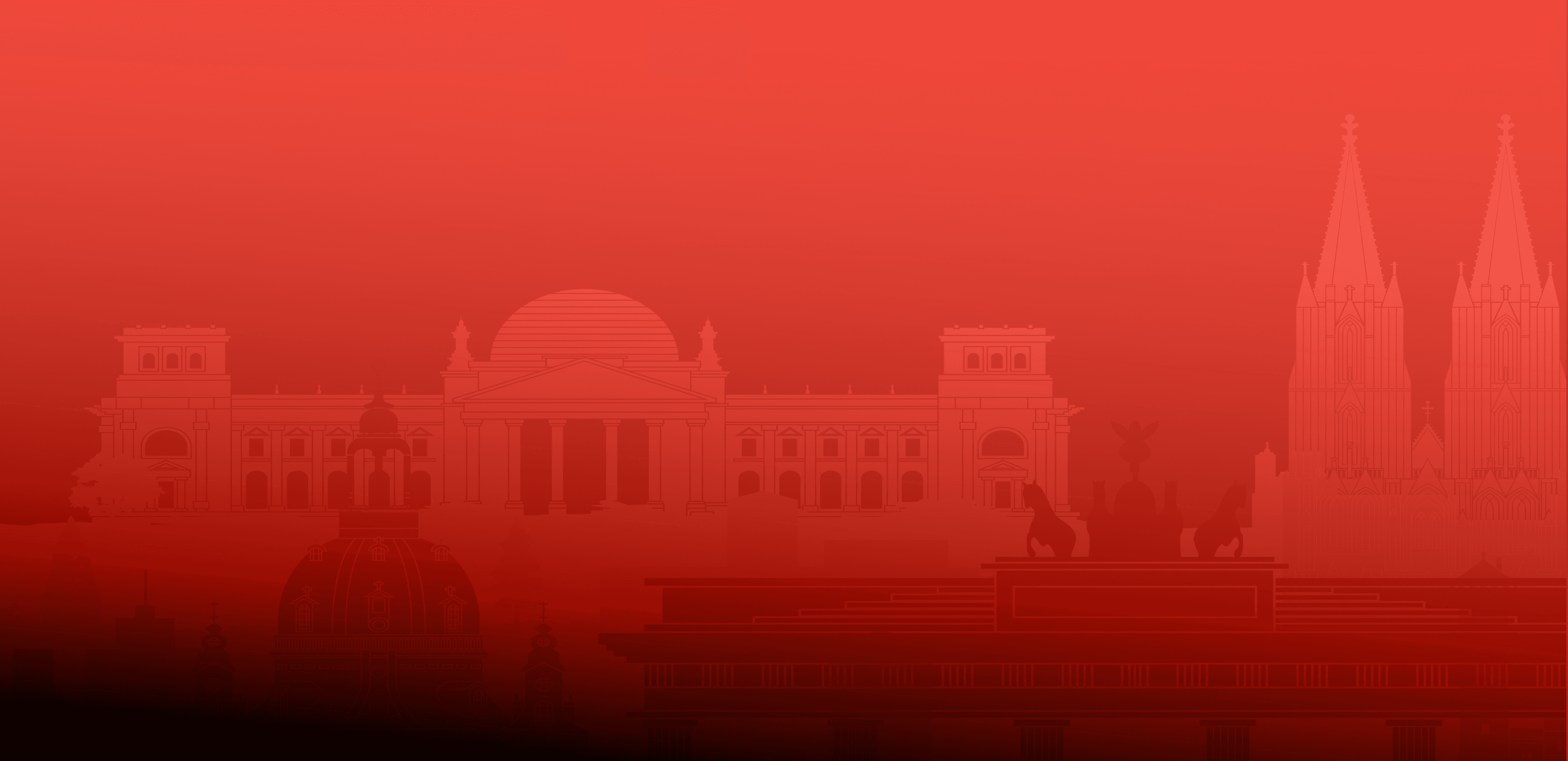 Berlin skyline silhouette background for web product development company