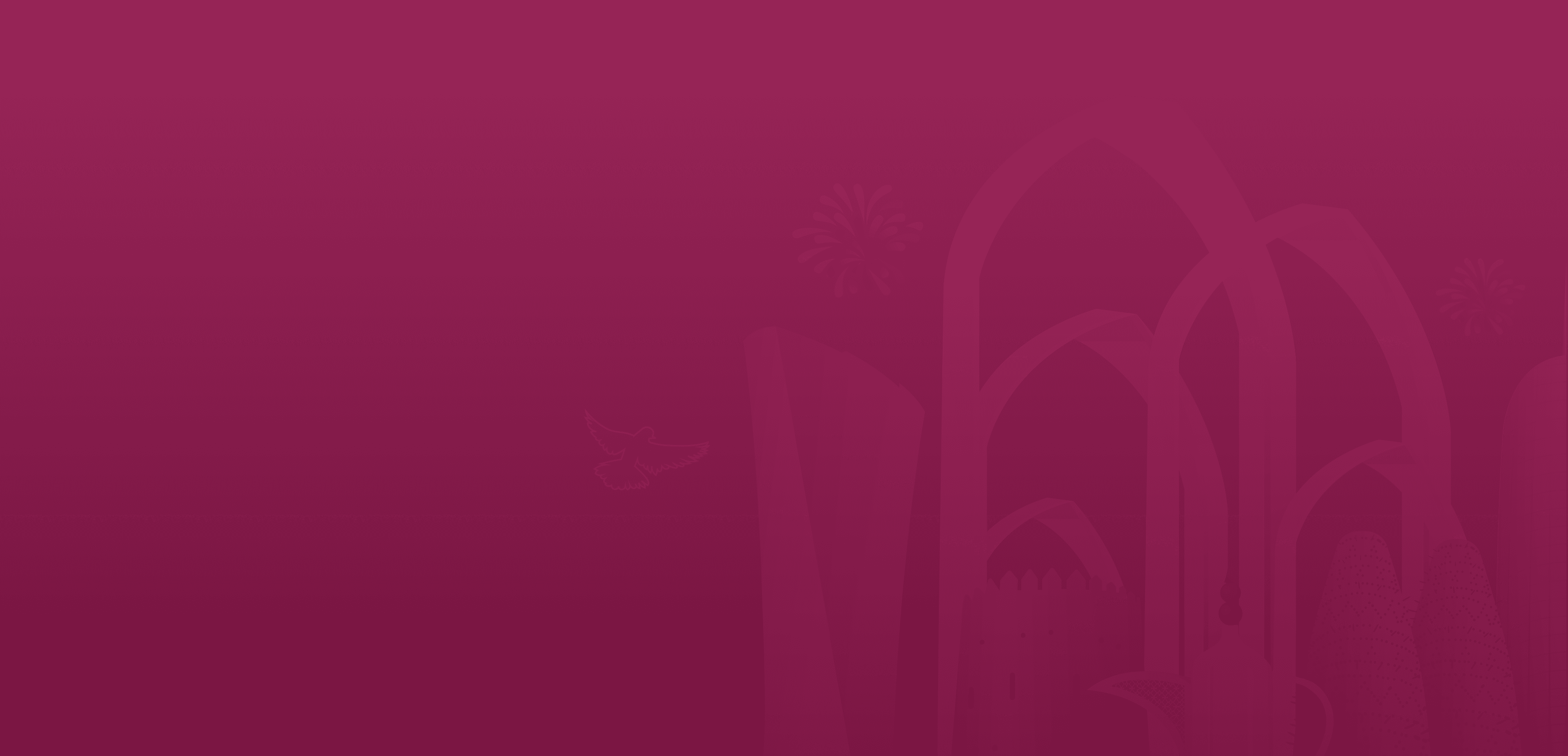 Maroon background with Islamic geometric pattern for web product development agency in Doha