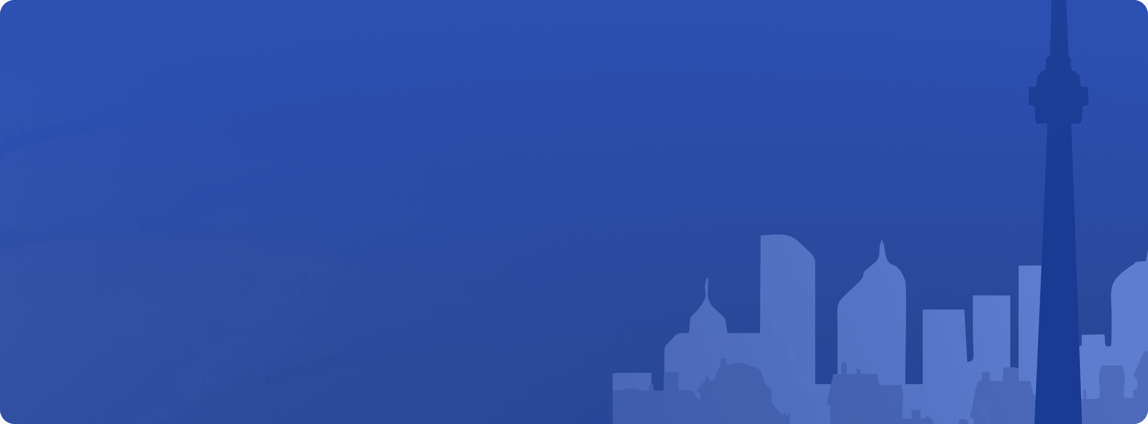 Toronto skyline silhouette background for web product development call-to-action