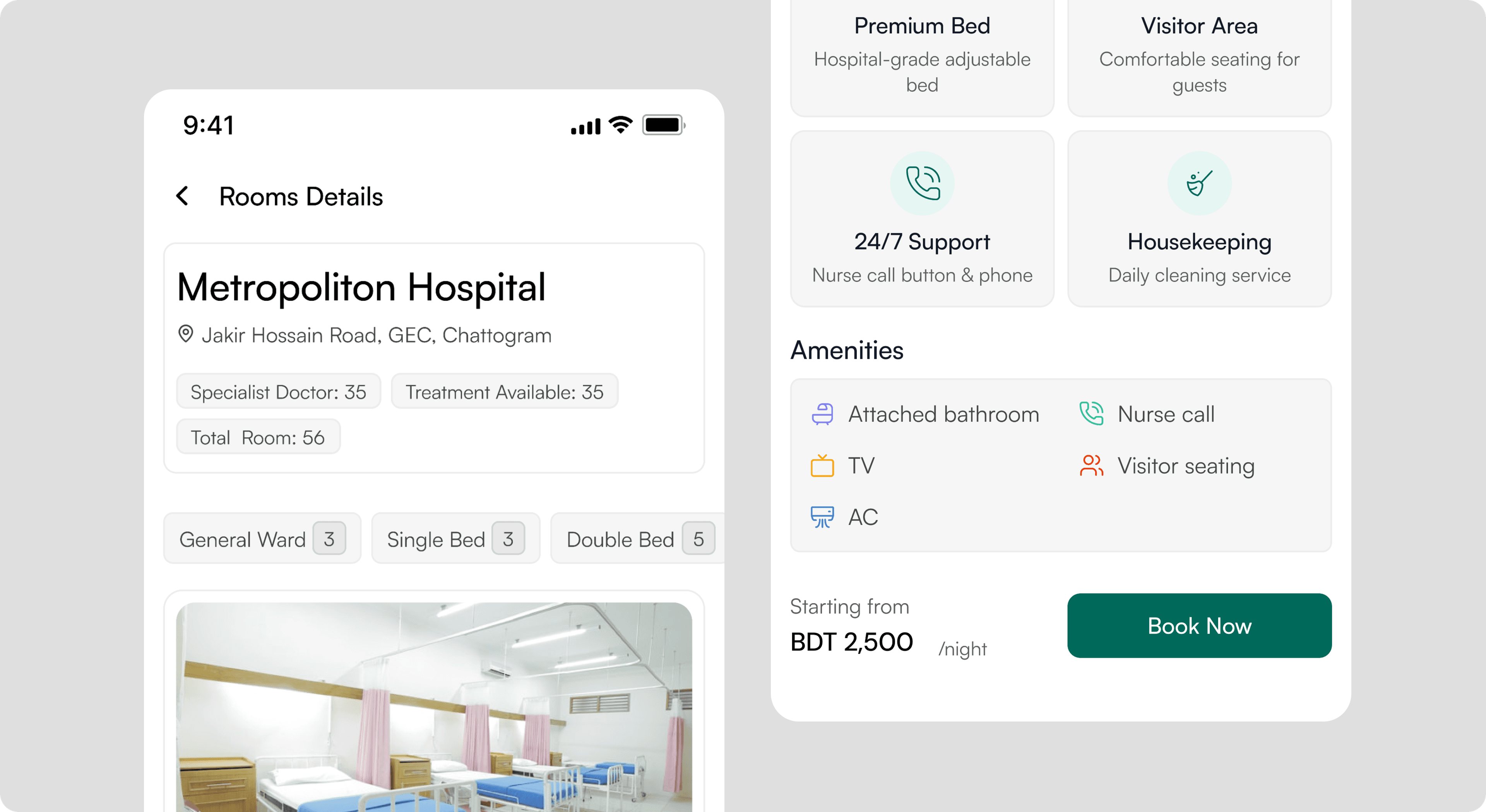 Transparent Room and Cabin Reservation Interface