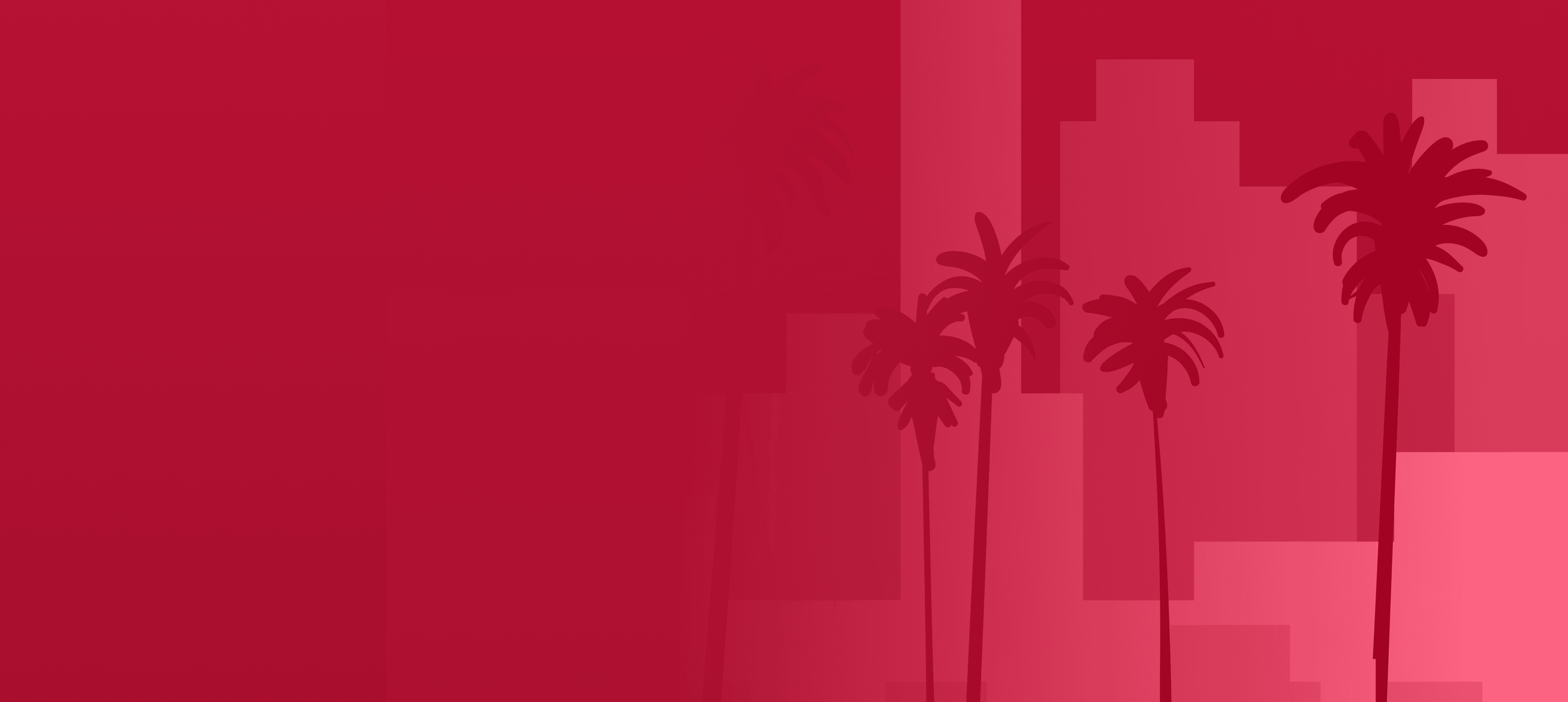 California-themed geometric background with palm tree silhouettes for product experience design agency