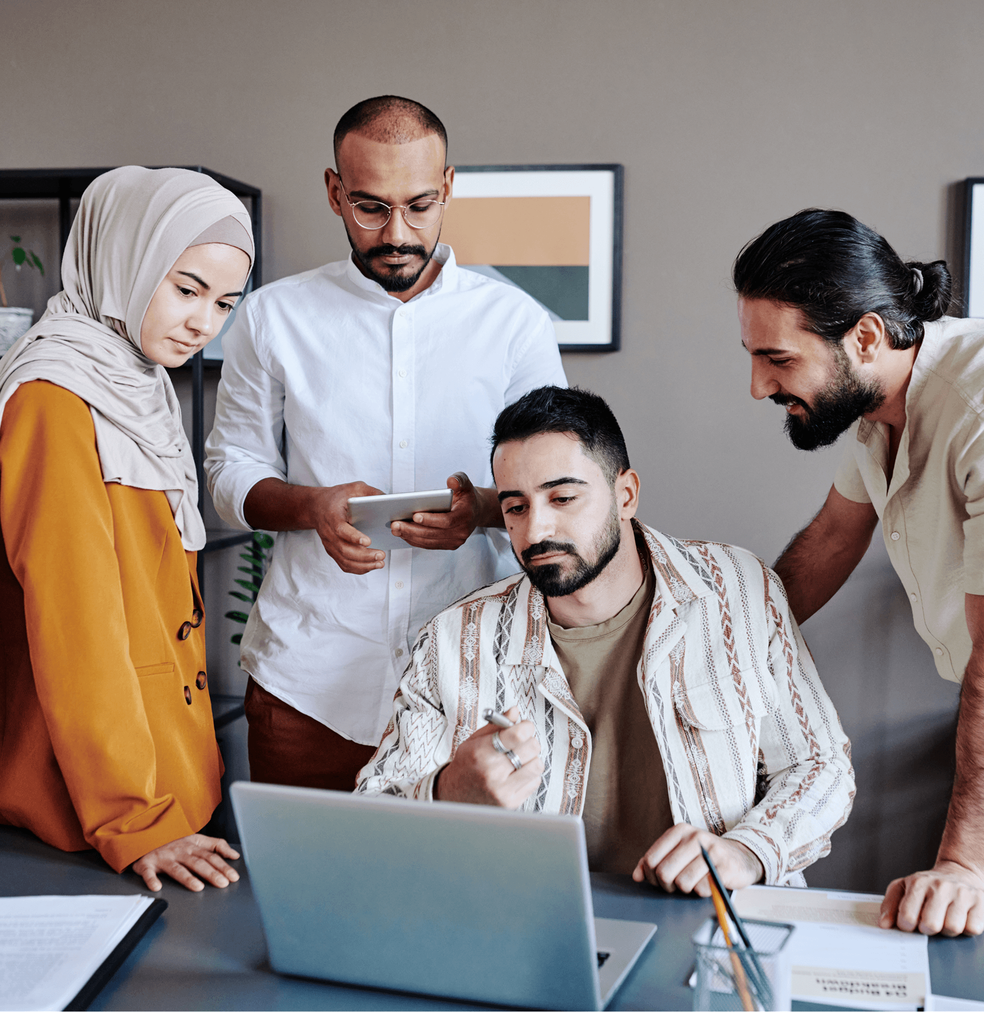 Zentexx Dubai product design team collaborating on a digital project in Business Bay office