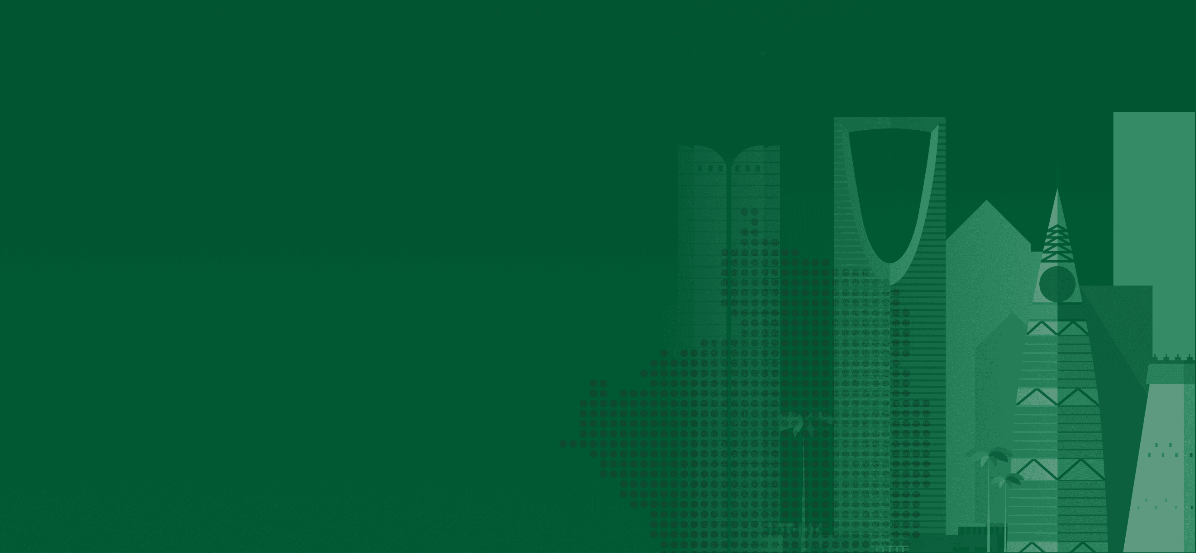 Riyadh skyline silhouette with Islamic geometric pattern background for product experience design agency
