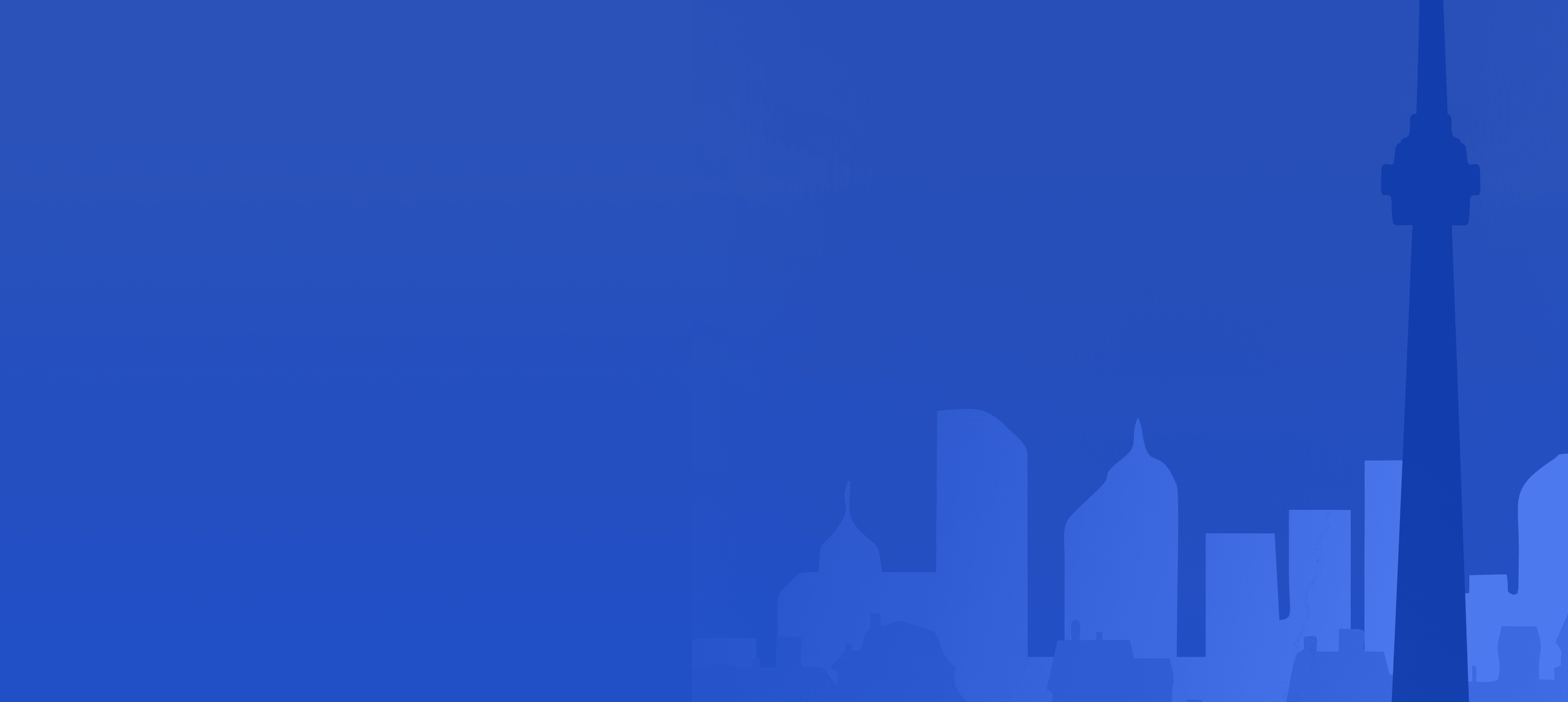 Toronto skyline silhouette with CN Tower background for product experience design agency